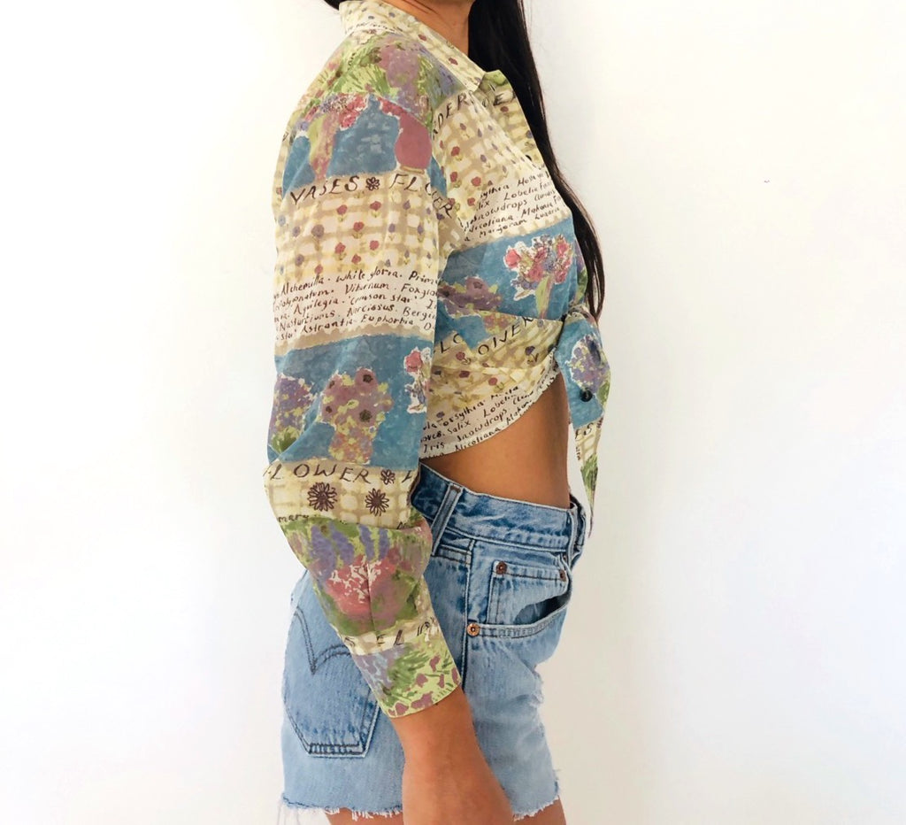 CAMICIA CROP VINTAGE A FANTASIA